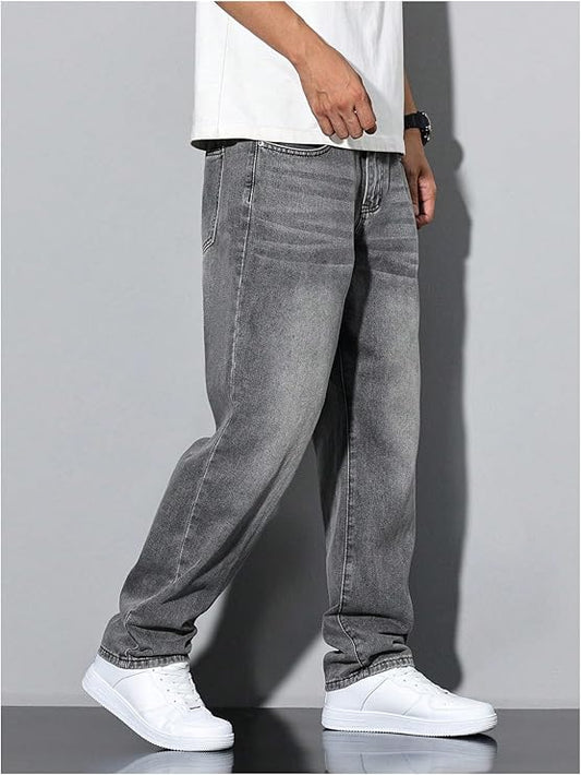Men's Casual Faded Tapered Denim Pants
